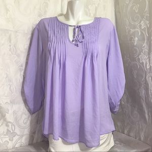Urbanology Lilac Bow Front Quarter Sleeve Blouse